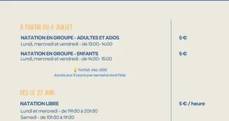 Cours de natation et aquagym